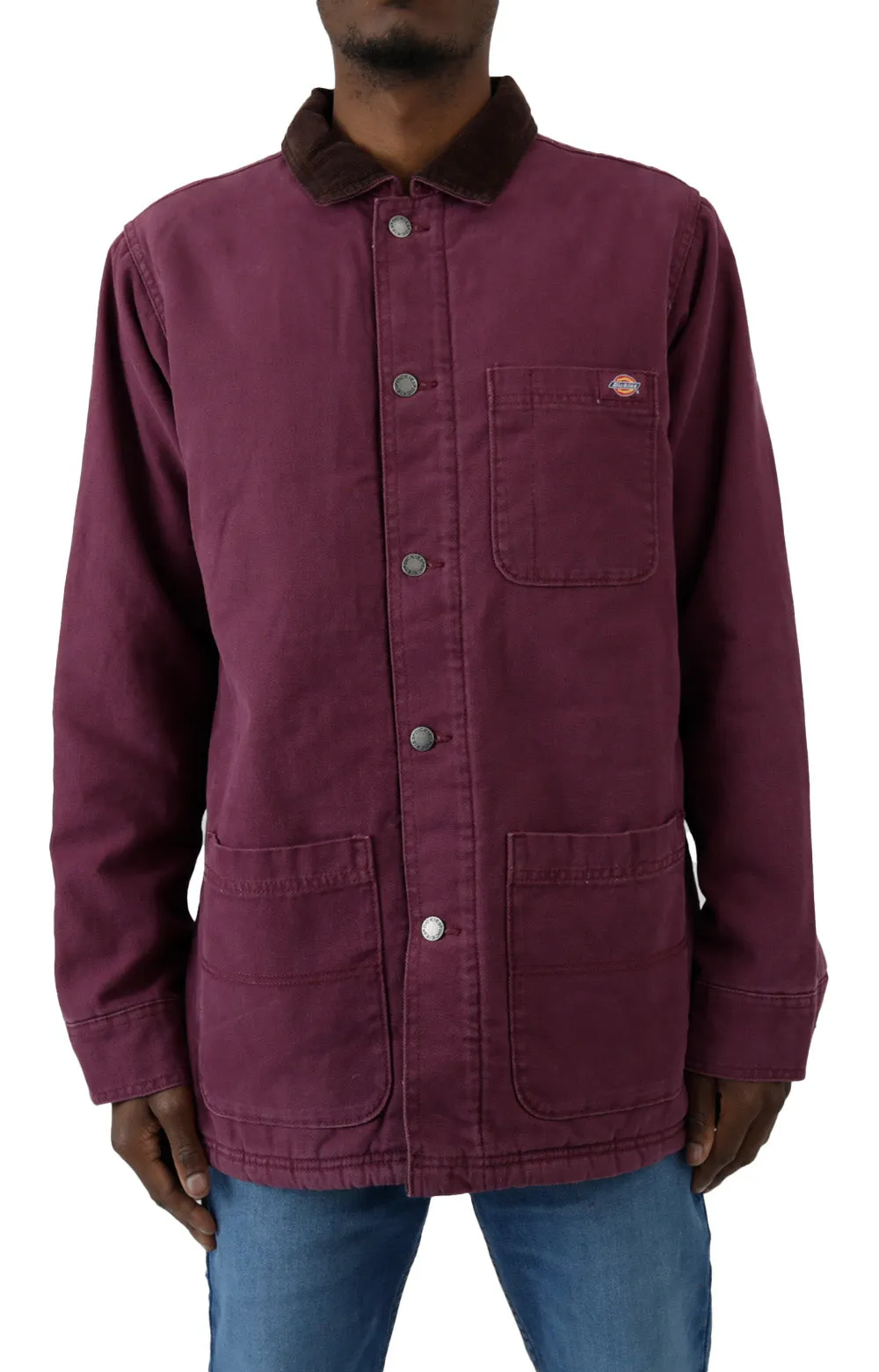 Dickies Stonewashed Duck Lined Chore Coat Men’s Cotton Grape Wine (Tcr04Srw)