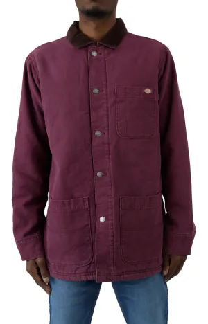 Dickies Stonewashed Duck Lined Chore Coat Men’s Cotton Grape Wine (Tcr04Srw)