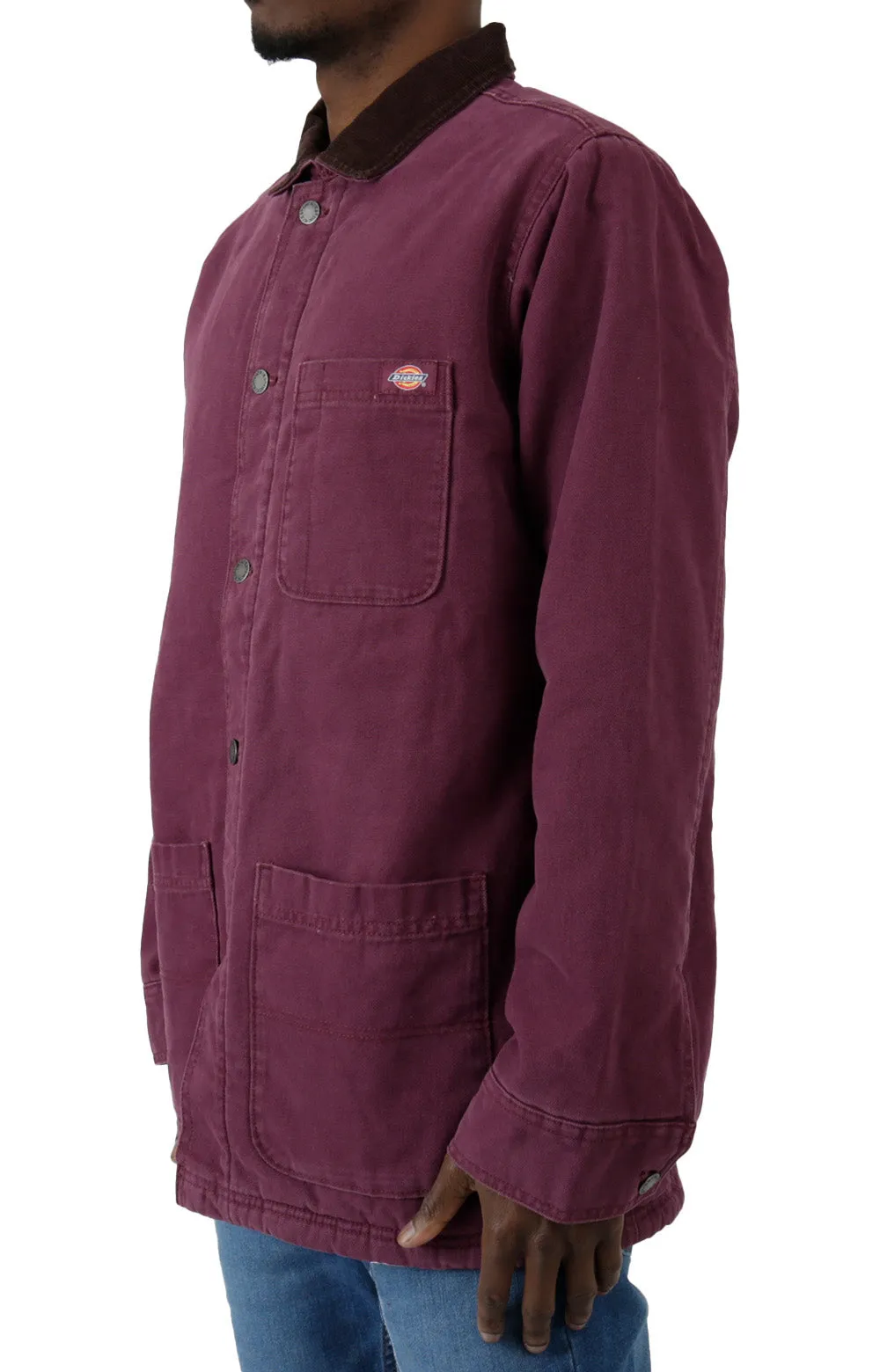 Dickies Stonewashed Duck Lined Chore Coat Men’s Cotton Grape Wine (Tcr04Srw)