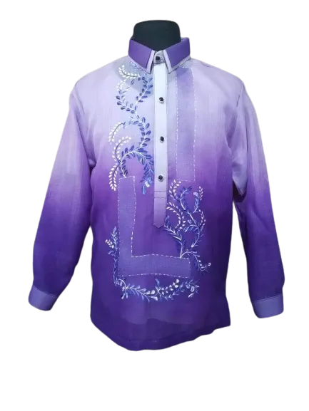 Men's Cocoon Purple Premium Barong Tagalog - Arvin - JV40