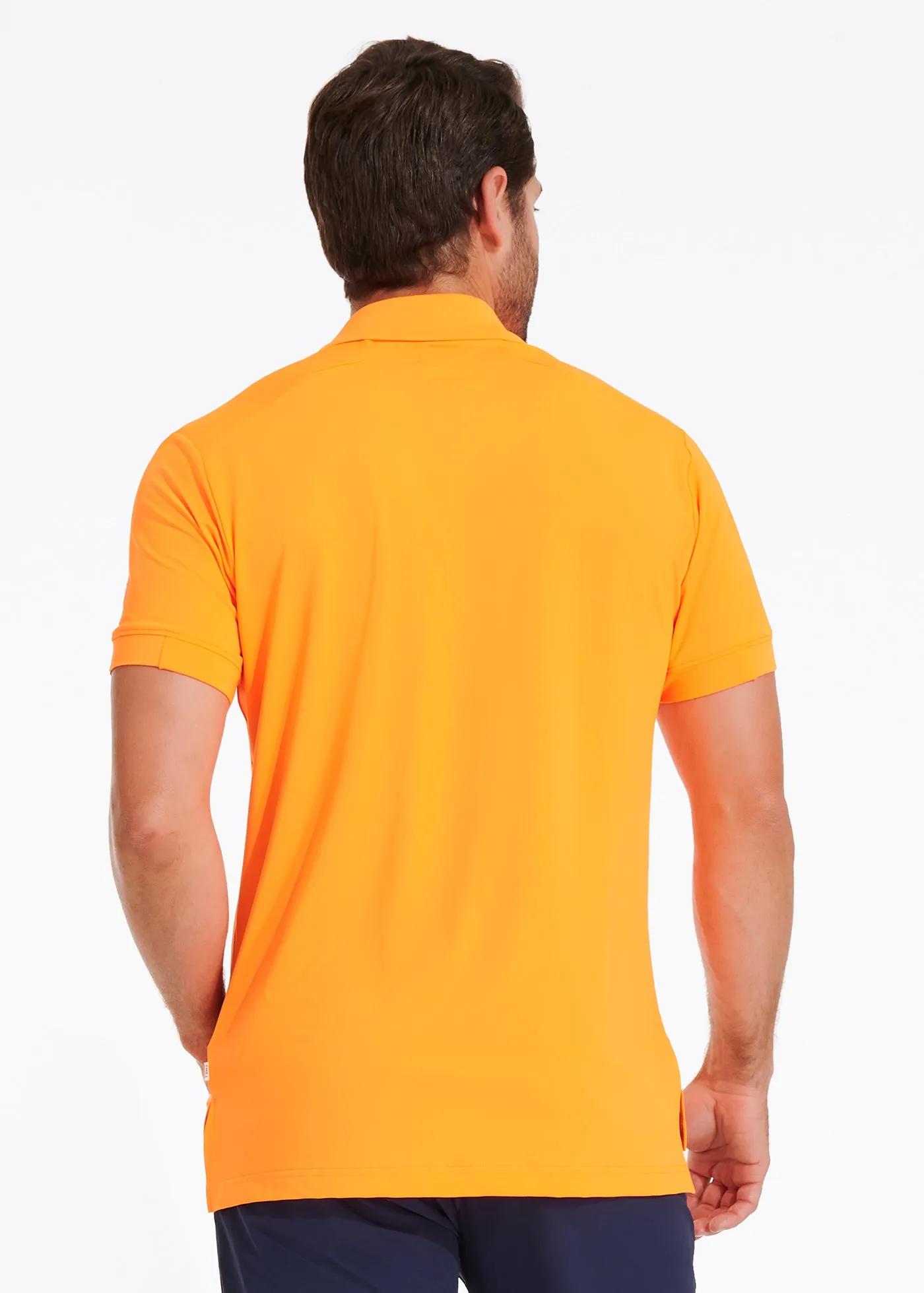 Performance Tipped Polo | Orange w/ Navy Tipping