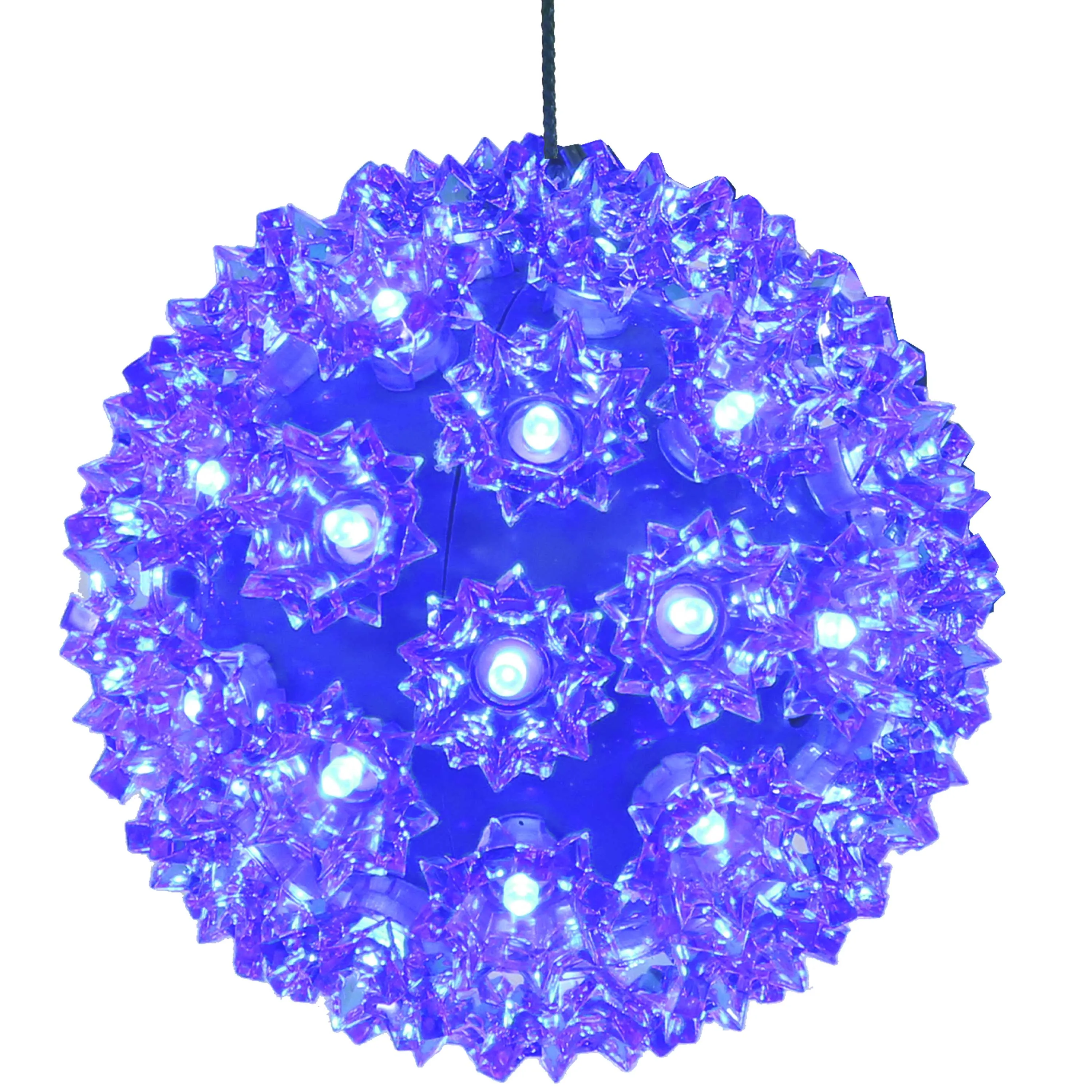 Sunnydaze 5" Lighted Hanging Ball Ornament with 5mm Wide Angle Bulbs