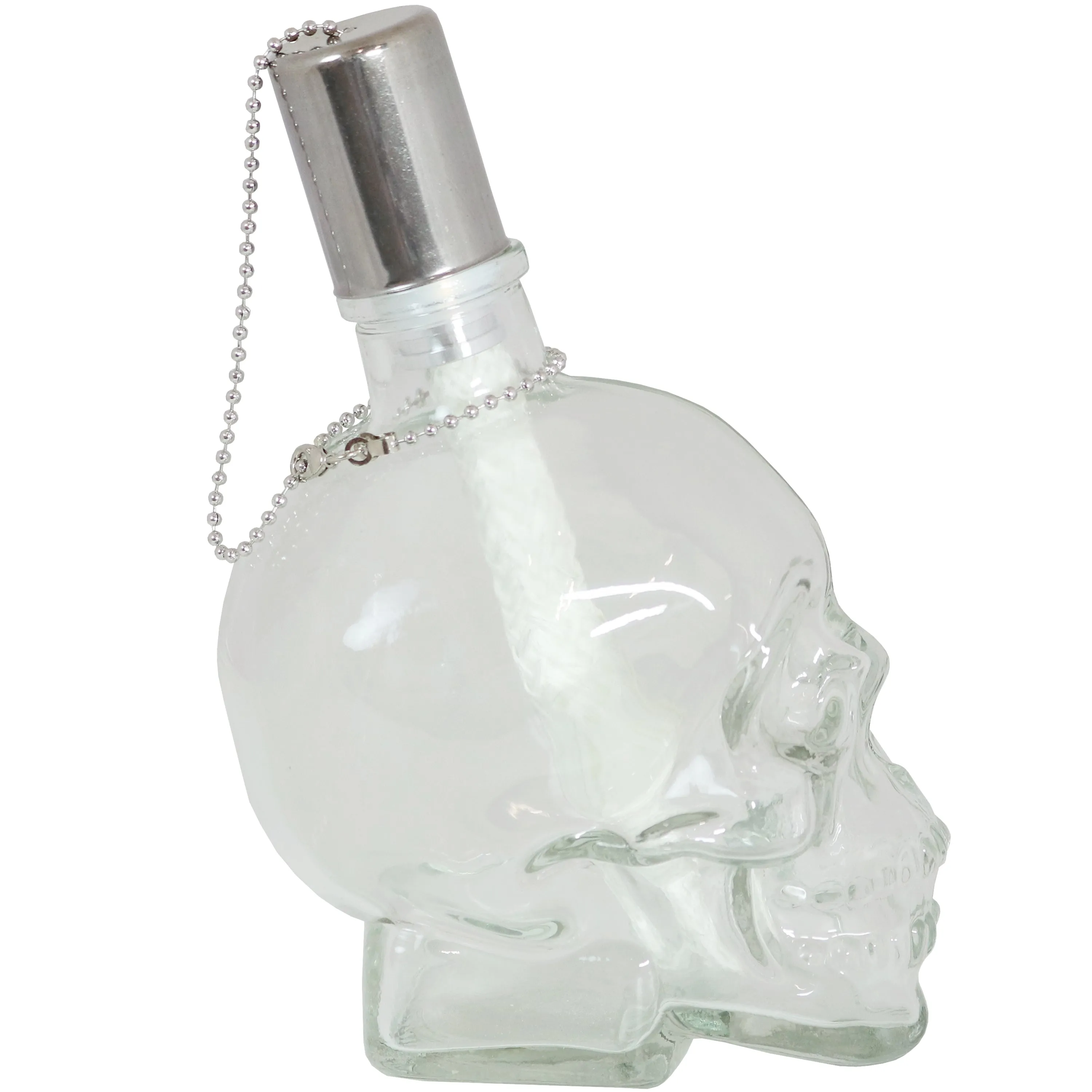 Sunnydaze Grinning Skull Glass Tabletop Torches