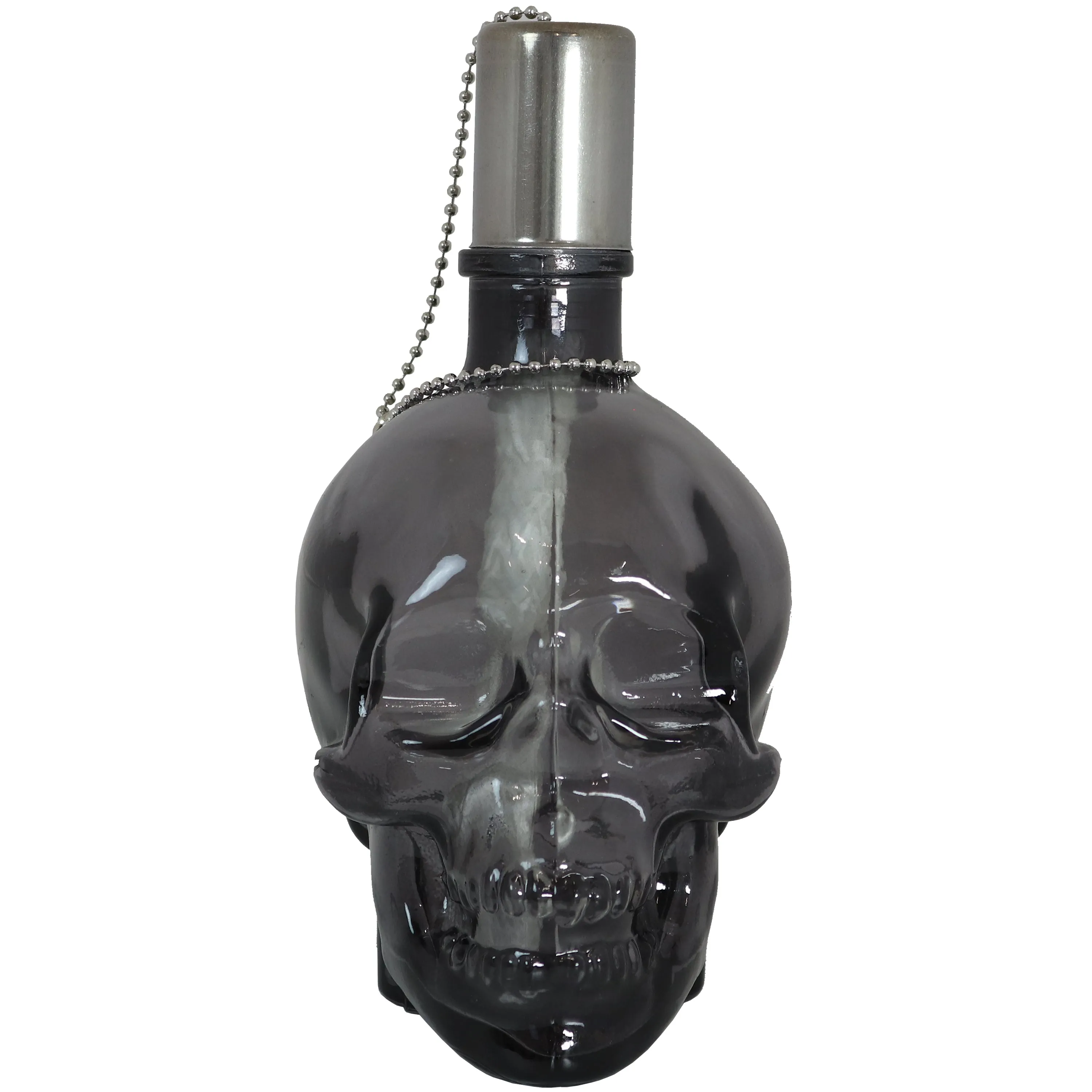 Sunnydaze Grinning Skull Glass Tabletop Torches
